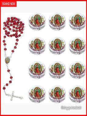 24 Scented Rosary Necklaces Catholic Gifts First Communion Party Favors with Box